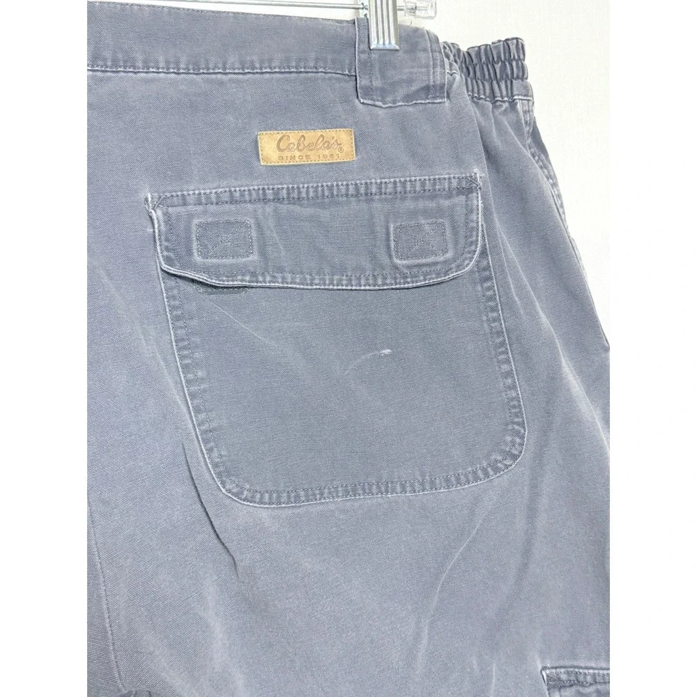 Cabela's Mens Carpenter Pants 42 Reg Blue Double Knee Vintage Workwear Cargo